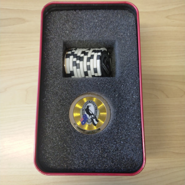 2008 AFL Topps Chipz Tin With 12 Collingwood Chipz Including Gold Logo and Scott Pendlebury Rookie