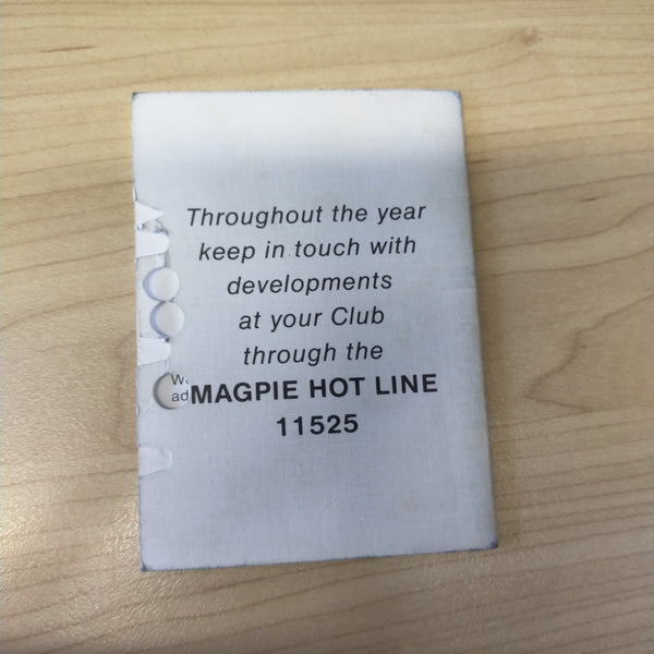 VFL 1984 Collingwood Football Club Season Ticket No. 05090