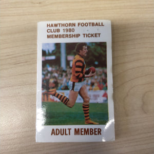 VFL 1980 Hawthorn Football Club Membership Season Ticket