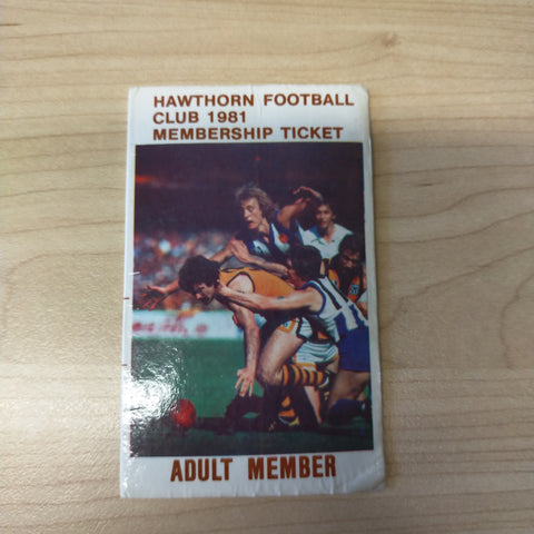 VFL 1981 Hawthorn Football Club Membership Season Ticket