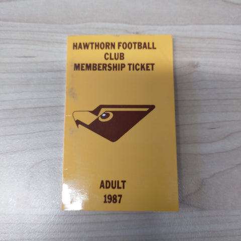 VFL 1987 Hawthorn Football Club Membership Season Ticket