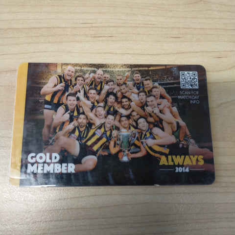 2014 Hawthorn Football Club Season Ticket Gold Member Membership Premiership Year