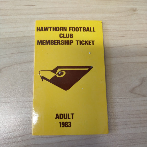 VFL 1983 Hawthorn Football Club Season Ticket and Membership Badge Premiership Year