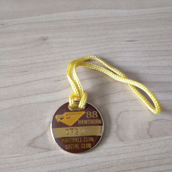 VFL 1988 Hawthorn Football Club Social Club Membership Badge and Season Ticket Premiership Year