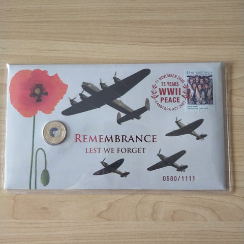 2020 Remembrance Lest We Forget 75 Years WWII Peace Limited Edition PNC No.0580/1111