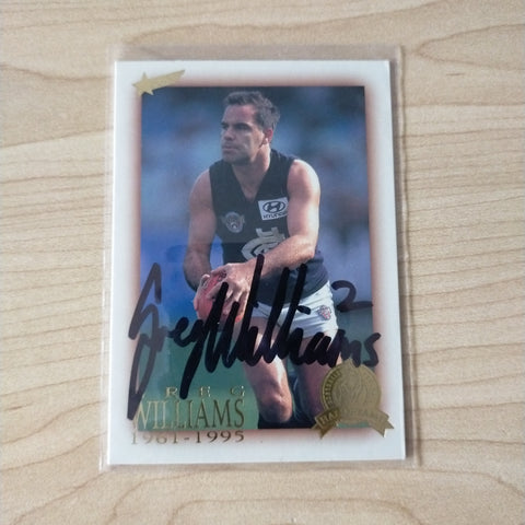 Select Hall of Fame Greg Williams Carlton Hand Signed Card