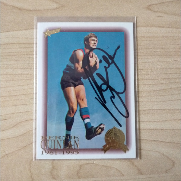 Select Hall of Fame Bernie Quinlan Footscray Hand Signed Card