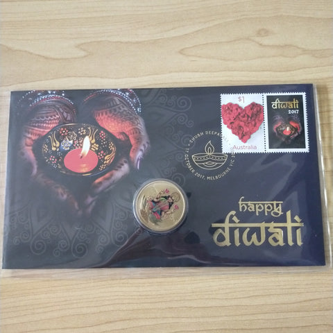 2017 $1 Australian Happy Diwali (Deepavali) PNC