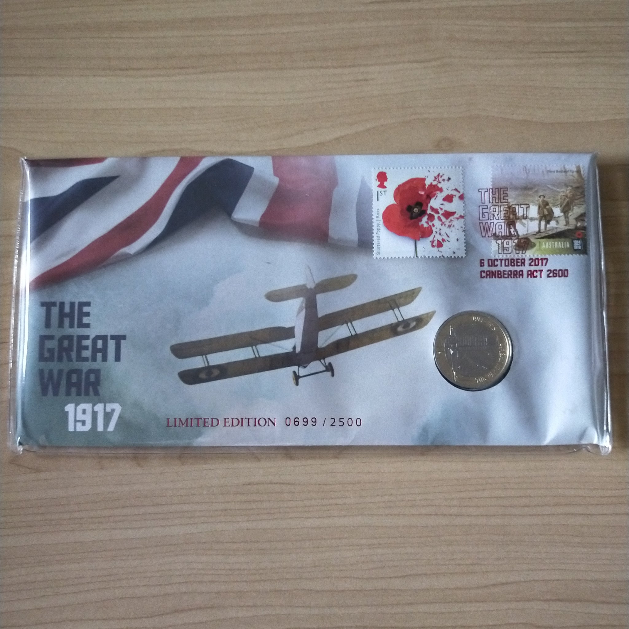 GB Great Britain UK Australia Post Joint Issue 2017 £2 The Great War 1917 PNC Limited Edition 0699/2500
