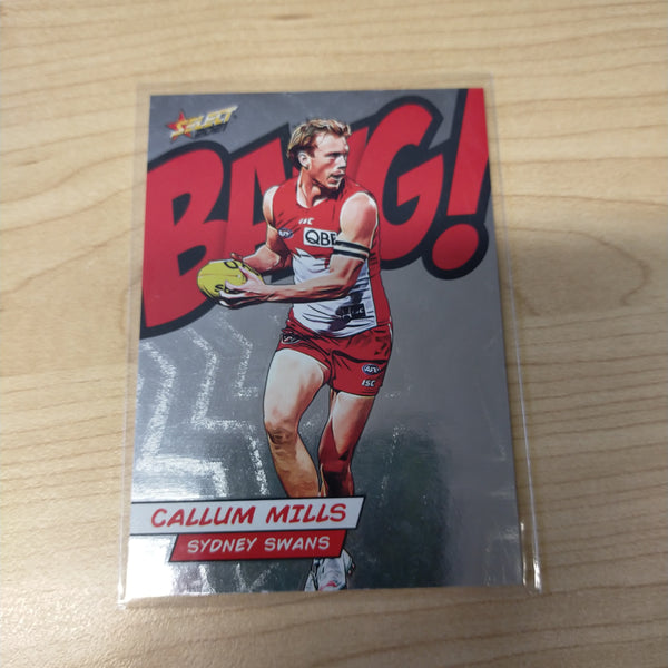 2021 AFL Select Footy Stars Bang Card Callum Mills Sydney No.206/210