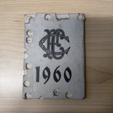 VFL 1960 Collingwood Football Club Members Season Ticket