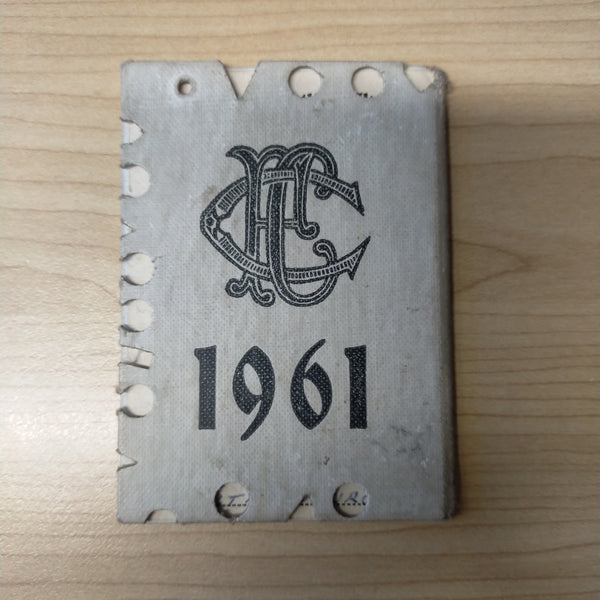 VFL 1961 Collingwood Football Club Members Season Ticket