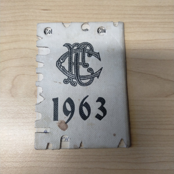 VFL 1963 Collingwood Football Club Members Season Ticket