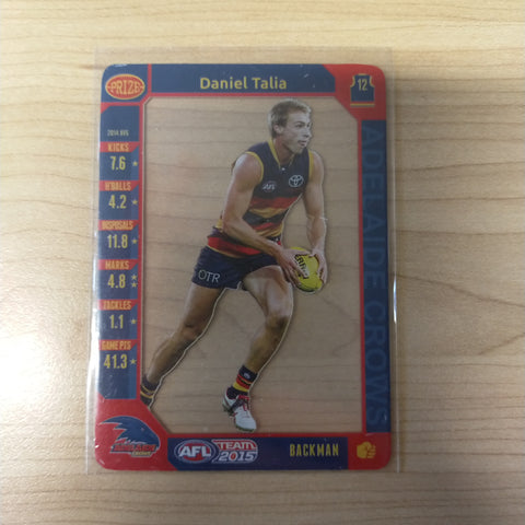2015 AFL Teamcoach Acetate Prize Card Daniel Talia Adelaide