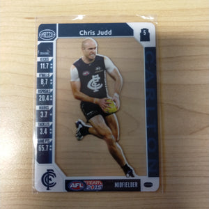 2015 AFL Teamcoach Acetate Prize Card Chris Judd Carlton