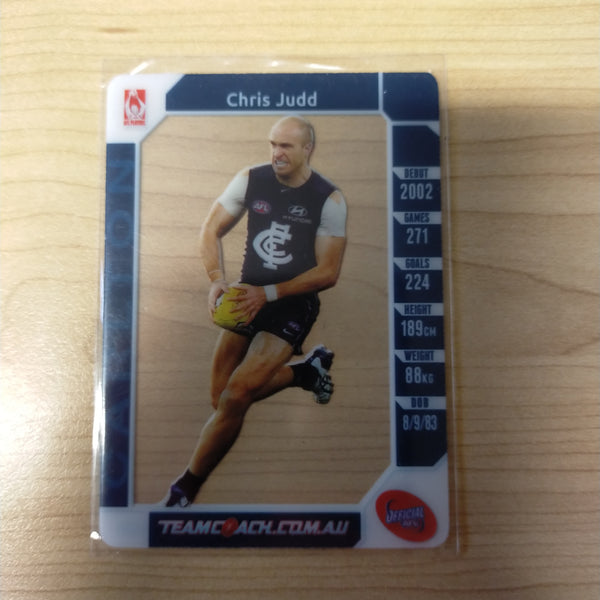 2015 AFL Teamcoach Acetate Prize Card Chris Judd Carlton