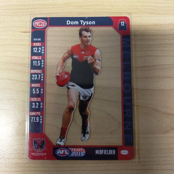 2015 AFL Teamcoach Acetate Prize Card Dom Tyson Melbourne