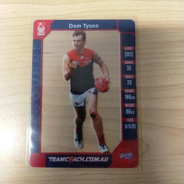 2015 AFL Teamcoach Acetate Prize Card Dom Tyson Melbourne