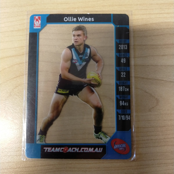 2015 AFL Teamcoach Acetate Prize Card Ollie Wines Port Adelaide