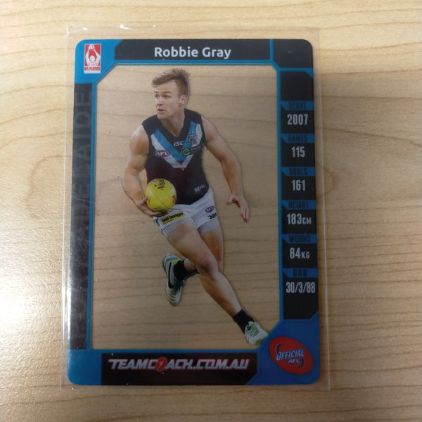 2015 AFL Teamcoach Acetate Prize Card Robbie Gray Port Adelaide