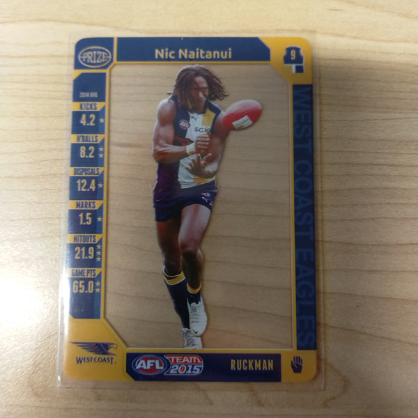 2015 AFL Teamcoach Acetate Prize Card Nic Naitanui West Coast