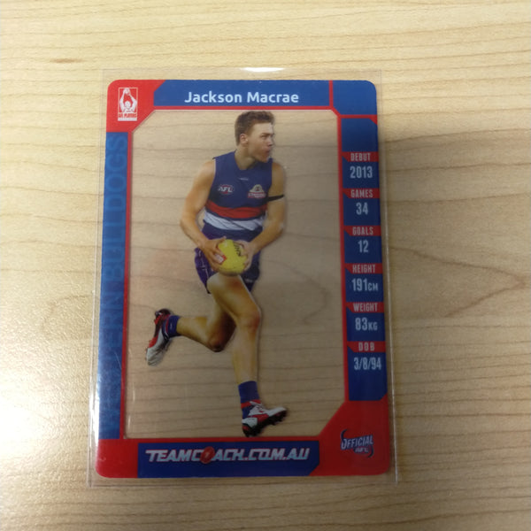 2015 AFL Teamcoach Acetate Prize Card Jackson Macrae Western Bulldogs