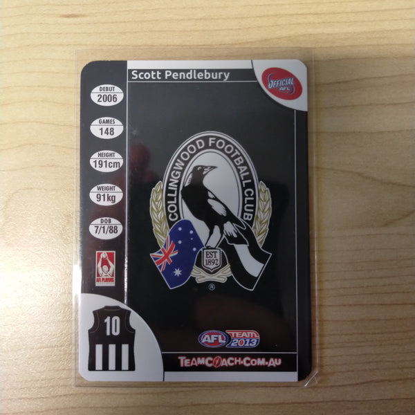 2013 AFL Teamcoach Prize Card Scott Pendlebury Collingwood