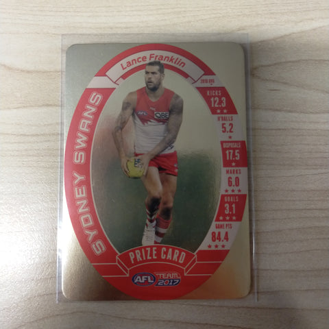 2017 AFL Teamcoach Prize Card Lance Franklin Sydney
