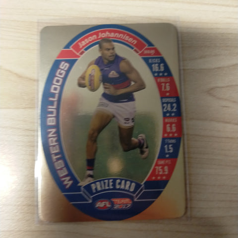2017 AFL Teamcoach Prize Card Jason Johannisen Western Bulldogs