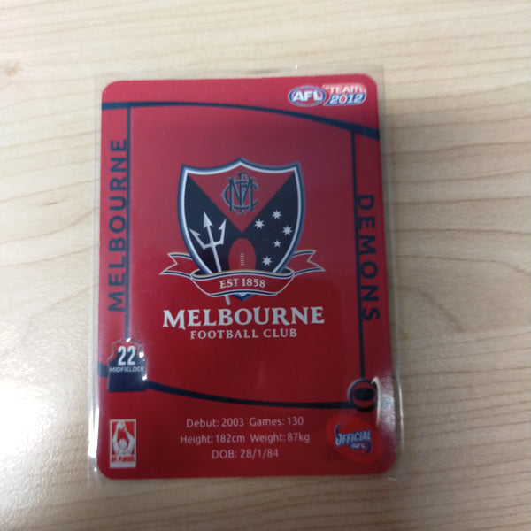 2012 AFL Teamcoach Prize Card Brent Moloney Melbourne