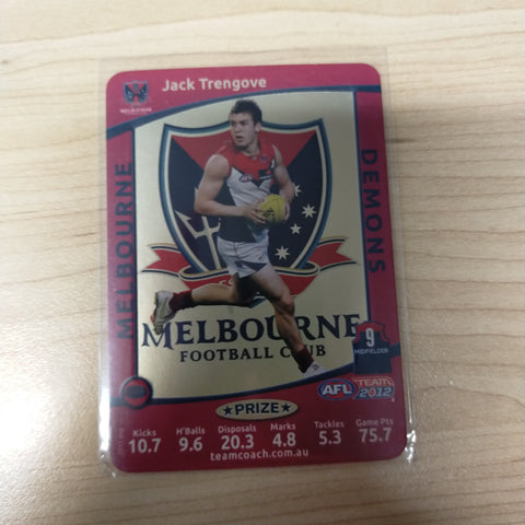2012 AFL Teamcoach Prize Card Jack Trengove Melbourne