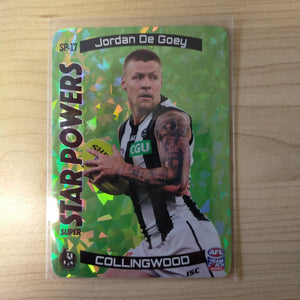 2021 AFL Teamcoach Green Star Powers Jordan De Goey Collingwood SP-17