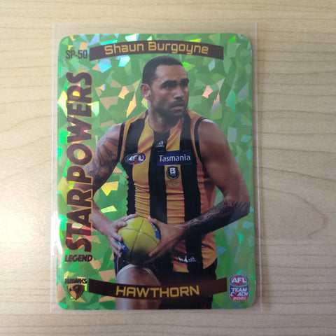 2021 AFL Teamcoach Green Star Powers Shaun Burgoyne Hawthorn SP-50