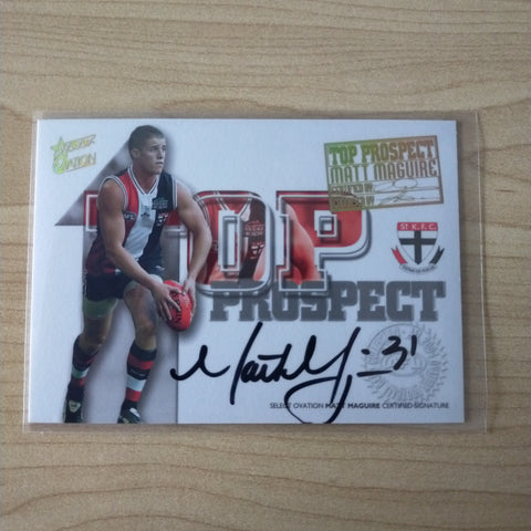 2004 Select Ovation Top Prospect Draft Pick Signature Matt Maguire St Kilda No.190