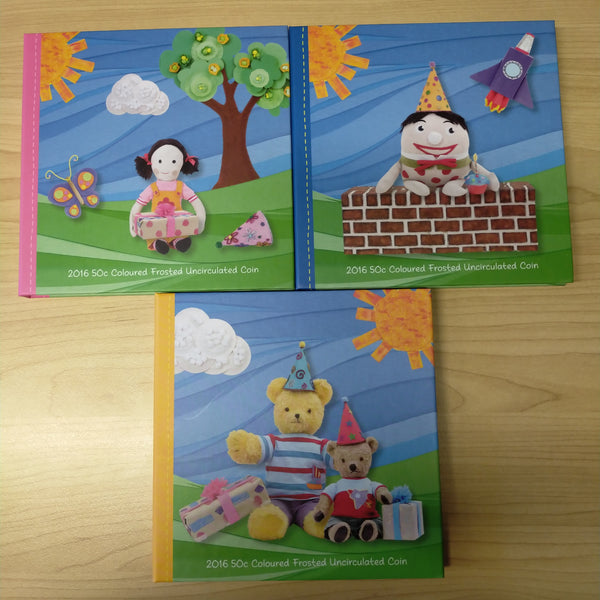 2016 Royal Australian Mint 50 Years of Play School Three Coin Uncirculated 50c Set