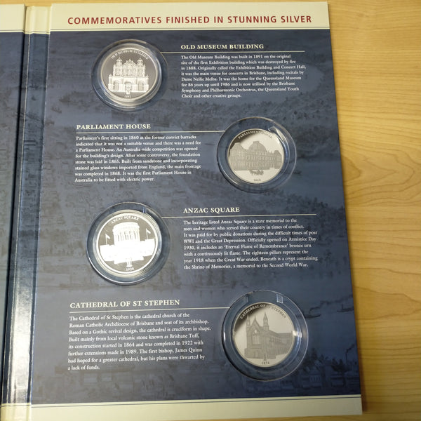 Macquarie Mint Brisbane Convict Settlement to Capital City Coin Set With 5/8 Medallions