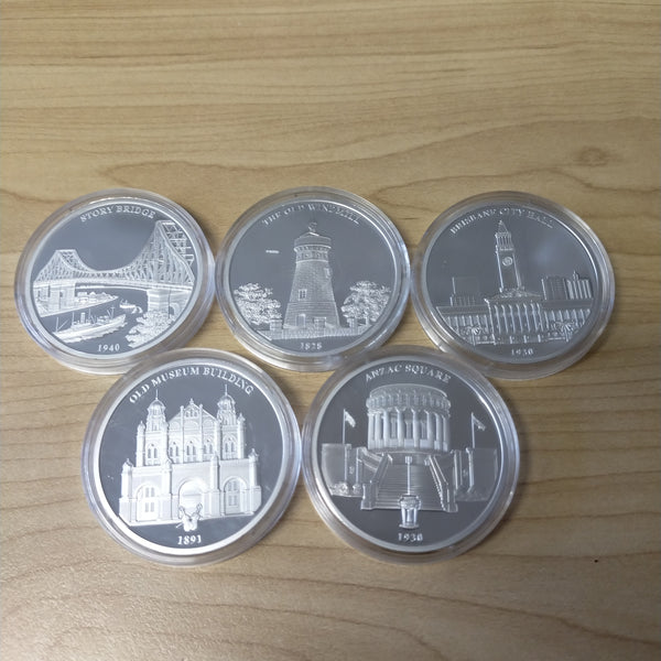 Macquarie Mint Brisbane Convict Settlement to Capital City Coin Set With 5/8 Medallions