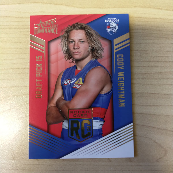 2020 AFL Select Dominance Cody Weightman Western Bulldogs Rookie Card RC15 No. 276/295