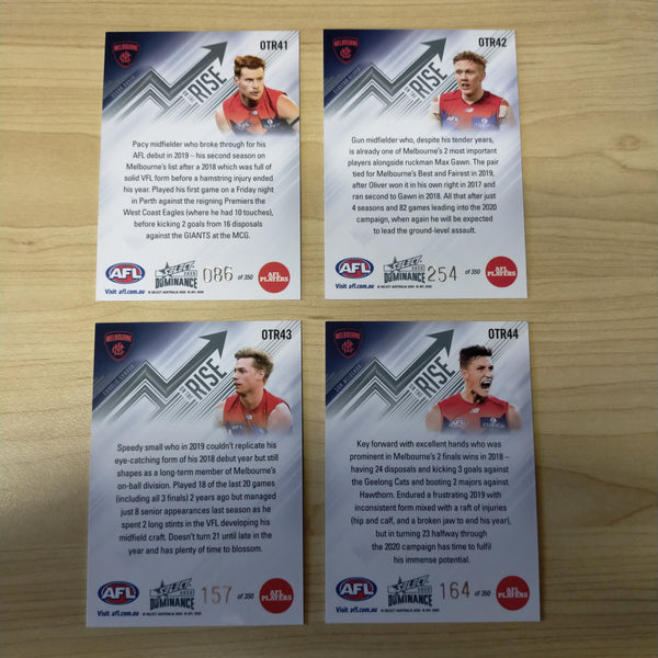 2020 AFL Select Dominance On The Rise Melbourne Team Set of 4 Cards