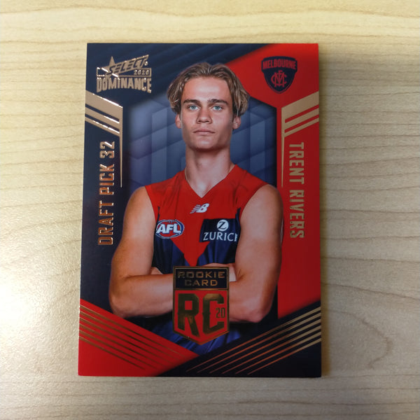 2020 AFL Select Dominance Trent Rivers Melbourne Rookie Card RC32 No. 118/295