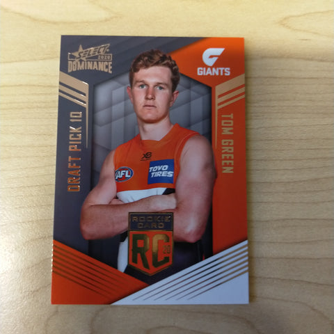 2020 AFL Select Dominance Tom Green GWS Rookie Card RC10 No. 149/295