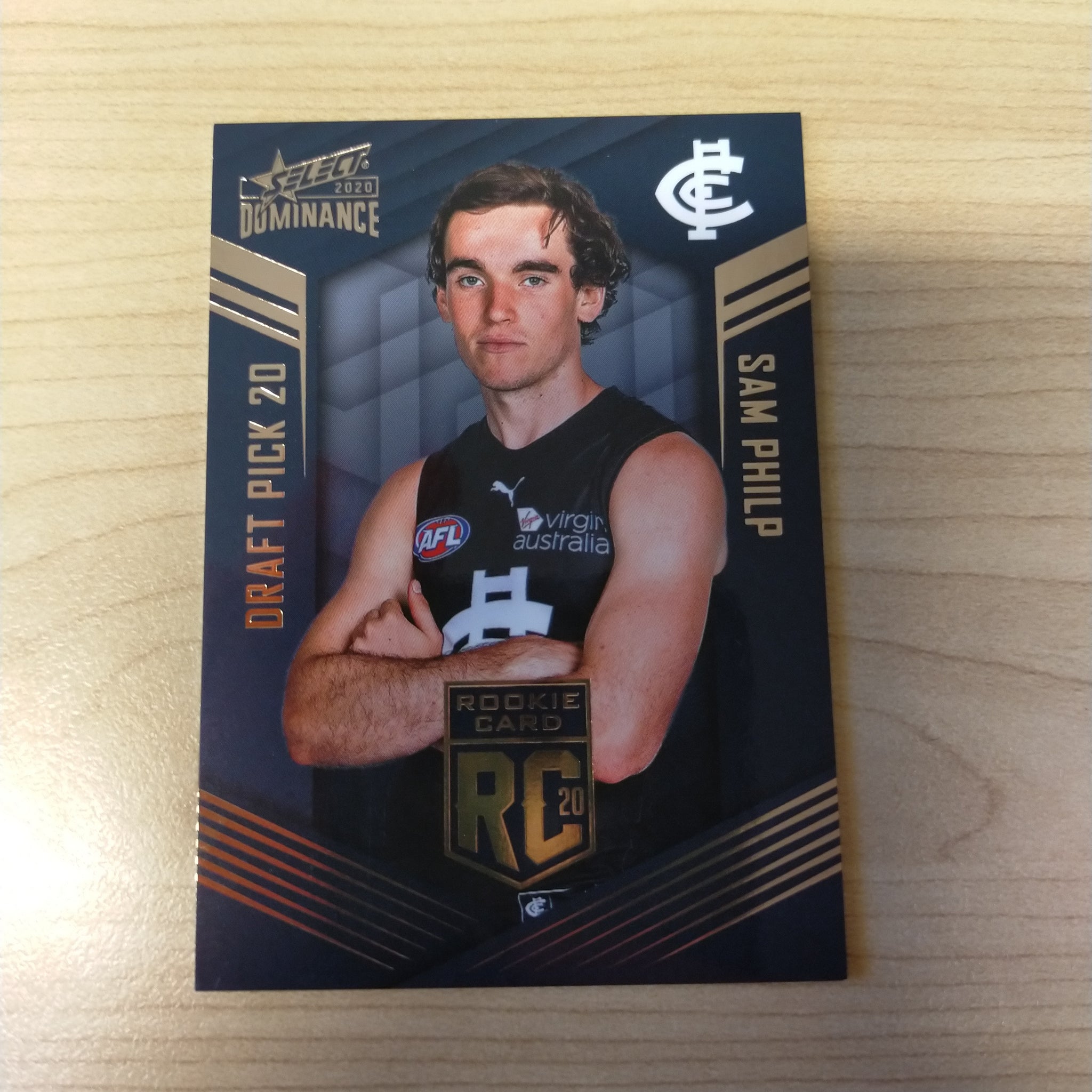 Sam Philp 2020 AFL Select Dominance Sam Philp Carlton Rookie Card RC20 No. 277/2 ...