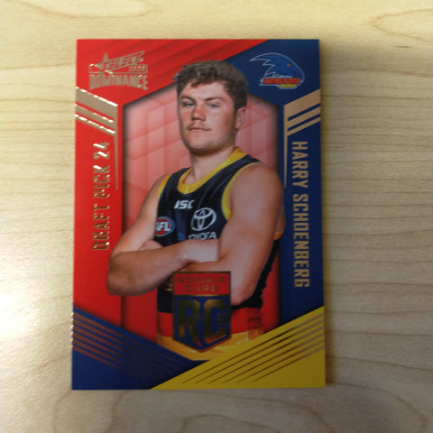 2020 AFL Select Dominance Harry Schoenberg Adelaide Rookie Card RC24 No. 110/295