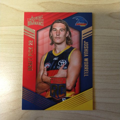 2020 AFL Select Dominance Joshua Worrell Adelaide Rookie Card RC28 No. 249/295