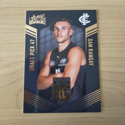 2020 AFL Select Dominance Sam Ramsay Carlton Rookie Card RC47 No. 233/295