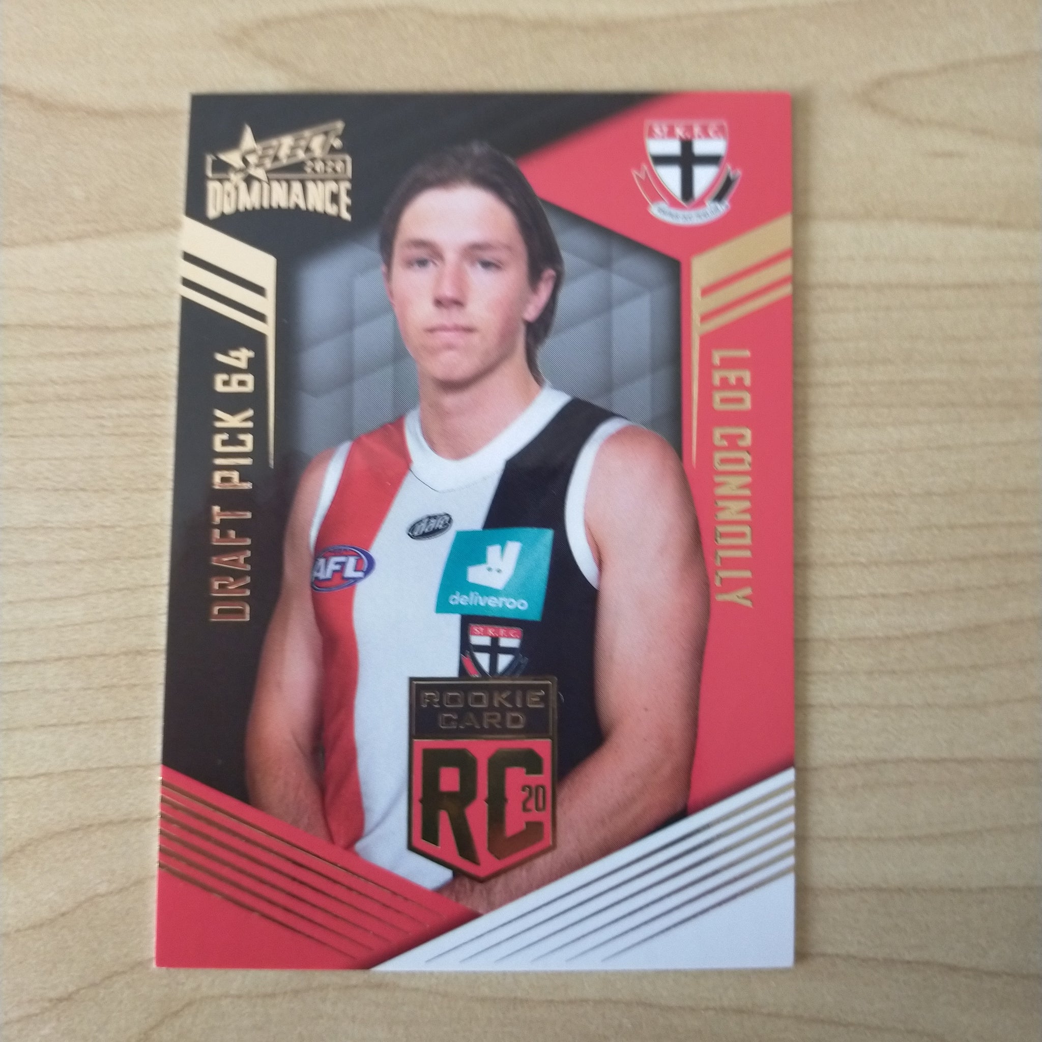 2020 AFL Select Dominance Leo Connolly St Kilda Rookie Card RC64 No. 016/295