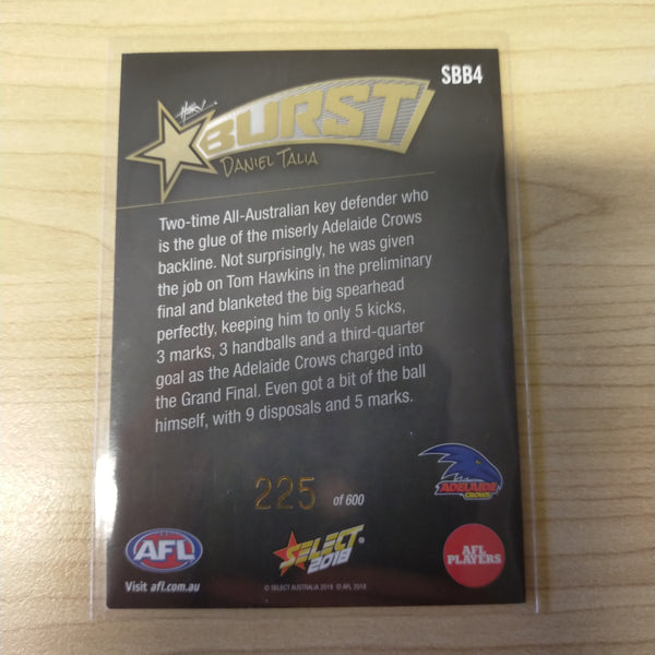 2018 Black Starburst Daniel Talia Adelaide No. 225/600