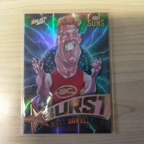 2021 AFL Select Footy Stars Lightning Star Burst Matt Rowell Gold Coast No.175/210