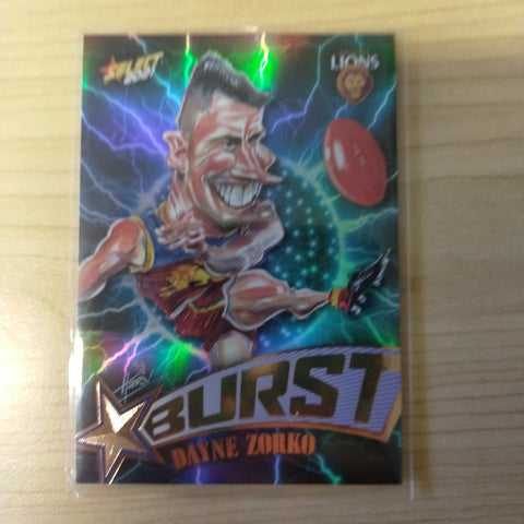 2021 AFL Select Footy Stars Lightning Star Burst Dayne Zorko Brisbane No.061/210
