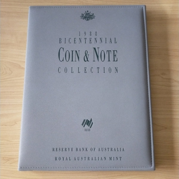 Australia 1988 Royal Australian Mint Bicentennial Coin and Note Collection in Folder and Cover